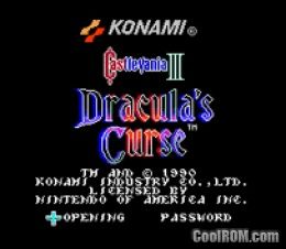 Castlevania 3 dracula s curse коды